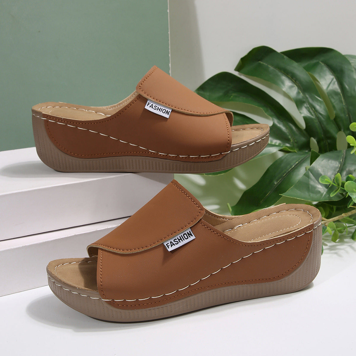 [Nuevos productos 2026] [36-43] Zapatillas de cuña con suela gruesa para mujer-E