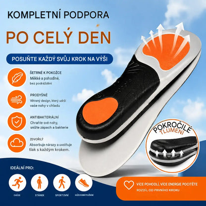 🔥【Kupte 1 a dostanete 1 zdarma】👣【35–46】⚡ Ortopedické sportovní vložky do bot s podporou klenby – úplné tlumení nárazů a maximální pohodlí