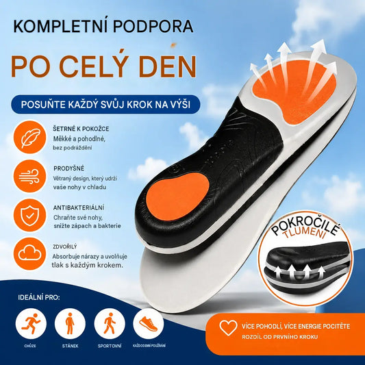 🔥【Kupte 1 a dostanete 1 zdarma】👣【35–46】⚡ Ortopedické sportovní vložky do bot s podporou klenby – úplné tlumení nárazů a maximální pohodlí