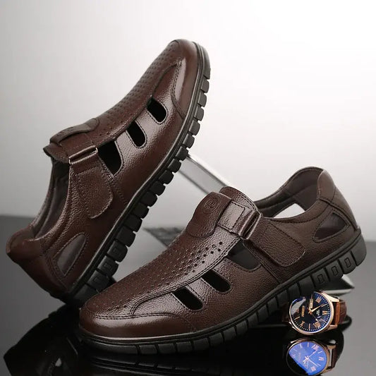 👞【39-44】Ανδρικά καλοκαιρινά σανδάλια από γνήσιο δέρμα, που αναπνέουν【50%OFF】