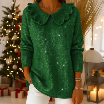 🧶 ✨ Sweter Damski Luźny z Kołnierzem - 4189641