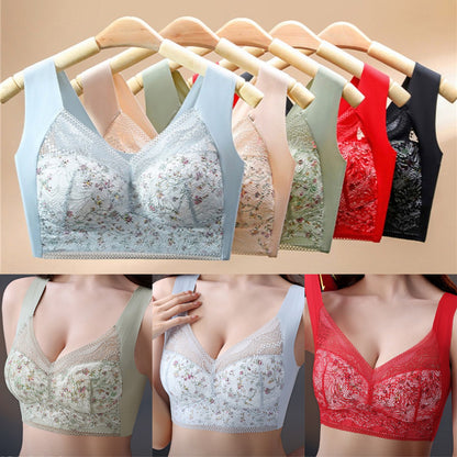 【3 balenie】💕🎁Bezšvová ľadová hodvábna veľká podprsenka, priedušná a nastaviteľná【40kg-100kg】