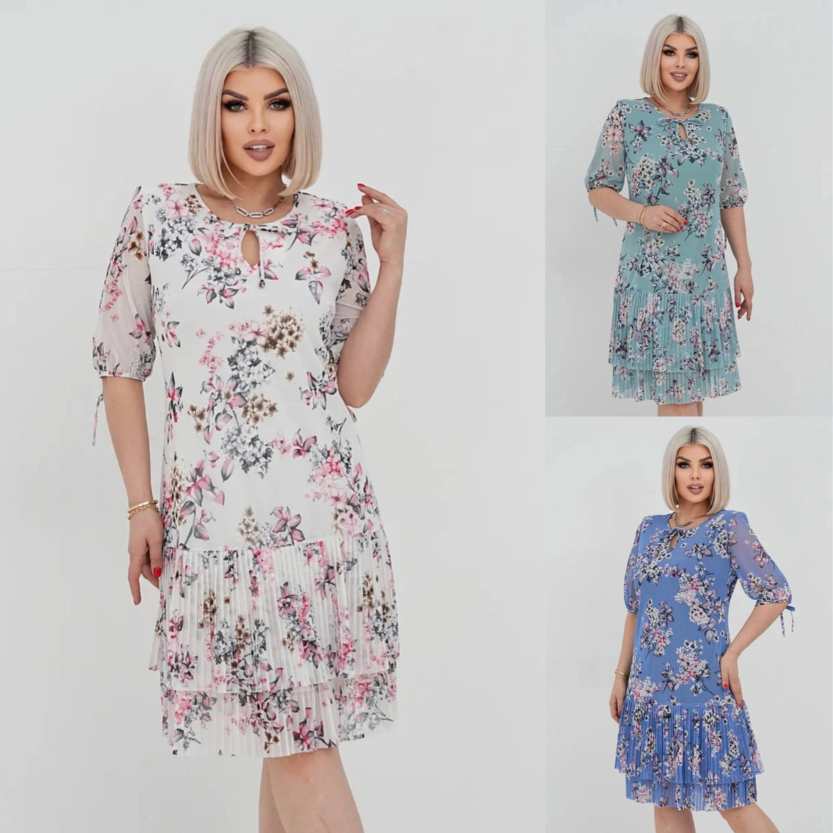 👗❤️【S-5XL】Elegantní a módní krajkové šaty s plisovaným vzorem