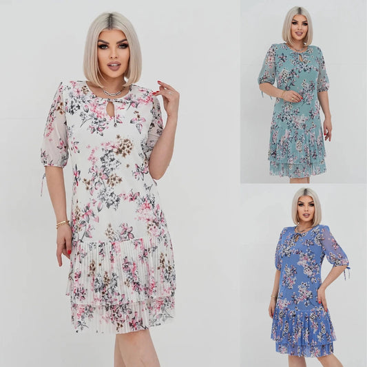👗❤️【S-5XL】Elegantní a módní krajkové šaty s plisovaným vzorem