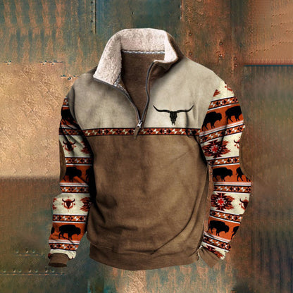 👕【S-4XL】2025 Jesienno-zimowy męski modny, ciepły sweter z długim rękawem i nadrukiem 3D