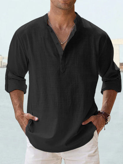🔥【S-5XL】Camisa de algodón y lino para hombre 2026, holgada y transpirable
