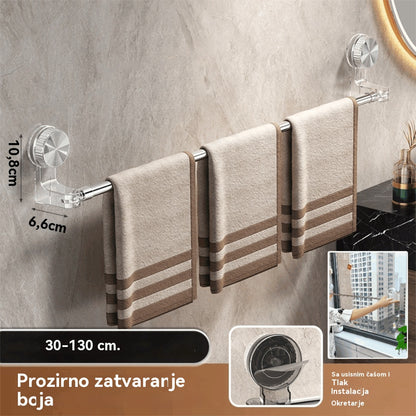 🎁✨🚿Lagan dizajn bez bušenja — uvlačivi držač za ručnike s vakuumskom čašicom - 4229310