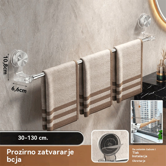 🎁✨🚿Lagan dizajn bez bušenja — uvlačivi držač za ručnike s vakuumskom čašicom - 4229310