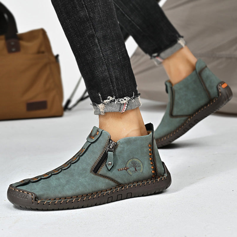 🥾Całkowicie ręcznie robione męskie buty marki Martens ze skóry naturalnej (38-48), z podszewką puchową i zamkiem błyskawicznym - ciepłe, wygodne i eleganckie, odpowiednie na zimę.