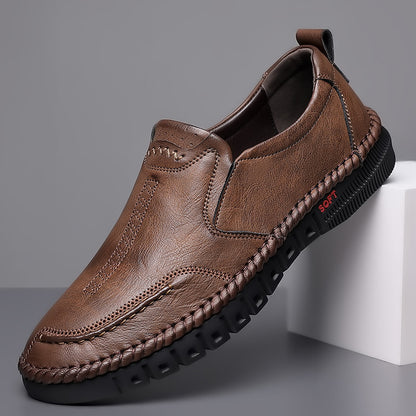 👞【39–44】Nové pánské kožené ležérní boty s měkkou podrážkou – protiskluzové – prodyšné