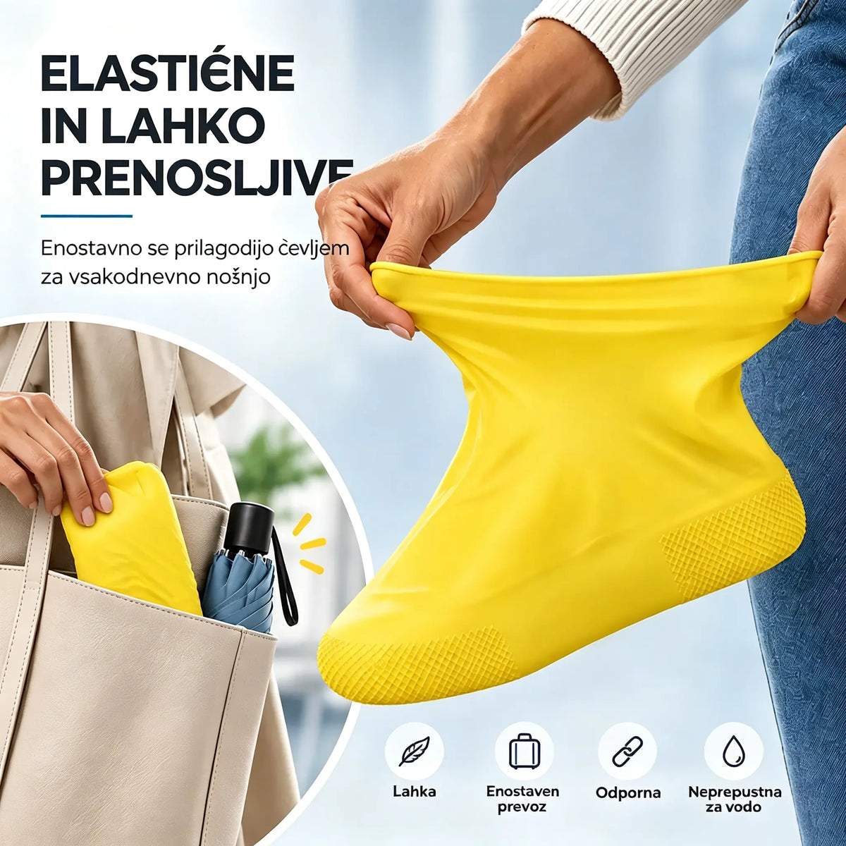 【2 para za 20 €】Zaščitite svoje superge pred premočenjem! Trpežne in vodoodporne prevleke za čevlje: nedrseče in kompaktne – preprosto jih pospravite v torbo 🌧️