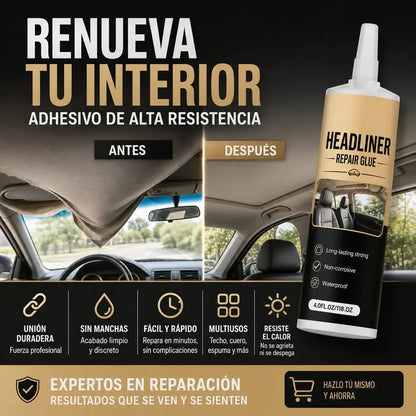 🔥✨【Compra 1 y llévate 1 gratis】🚗 Pegamento Impermeable para Reparar el Revestimiento del Techo del Coche, Adhesivo de Alta Resistencia para Techos Caídos e Interiores del Coche