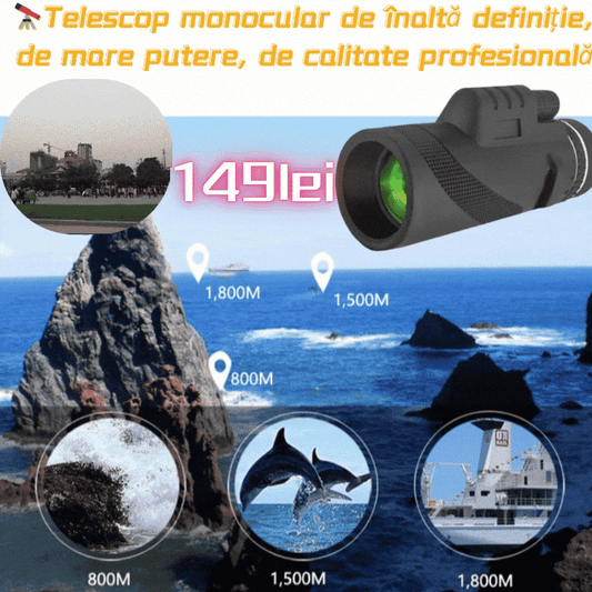 🔥🔭Telescopio monocular portátil de alta definición y alta potencia para exteriores de 40x60