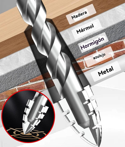 🥇【3+4+5+6+8+10+12mm】Broca excéntrica de acero de tungsteno superduro de séptima generación con borde dentado