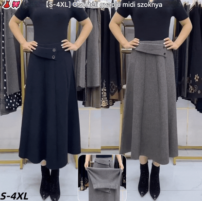 【S-4XL】Őszis/téli gyapjú midi ruha - 4203882