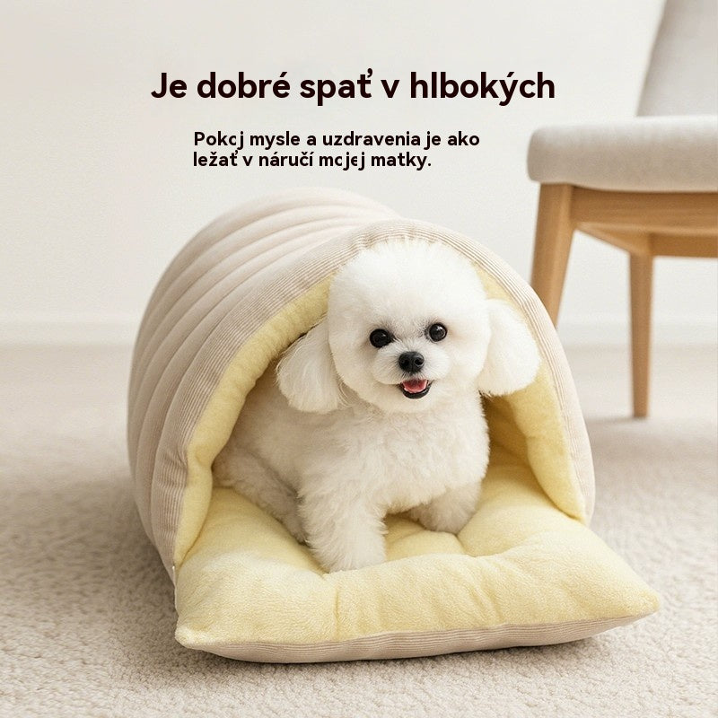 🐾 Ciepłe zimowe legowisko dla kota i psa, zdejmowane i zmywalne, łatwe w utrzymaniu