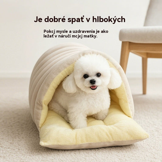 🐾 Ciepłe zimowe legowisko dla kota i psa, zdejmowane i zmywalne, łatwe w utrzymaniu