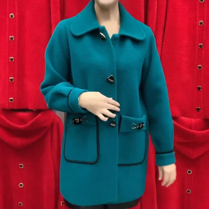 ☃️Nowy wełniany płaszcz jesienno-zimowy duży rozmiar