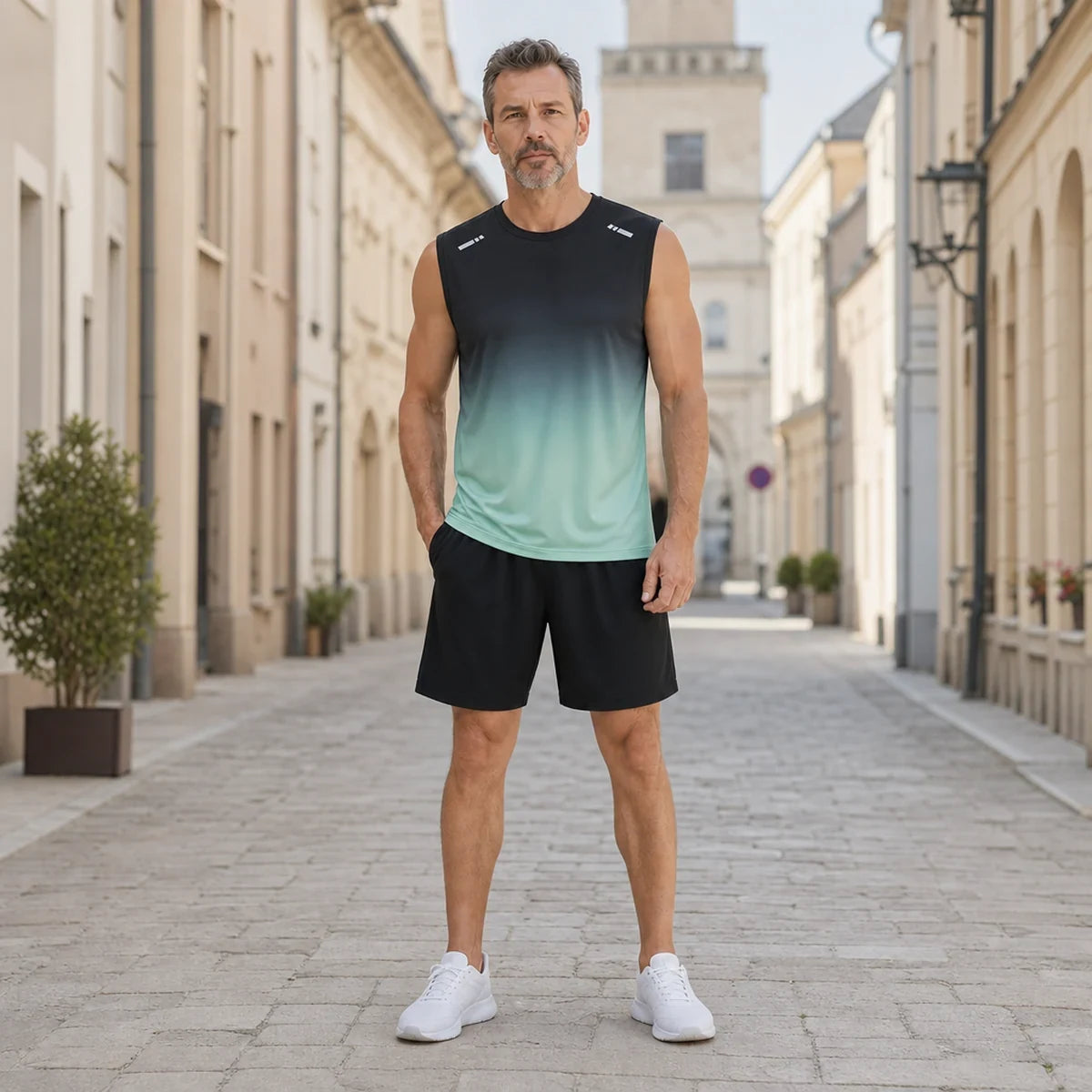 ✨M-5XL【Utánvétes fizetés】Férfi kétrészes nyári sport szett - póló és rövidnadrág