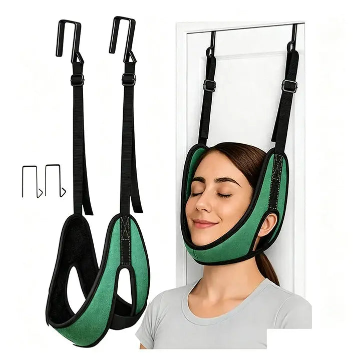 💥【Último día: 50 % de descuento】 Dispositivo de tracción cervical para colgar en la puerta: para estiramiento del cuello y alivio del dolor