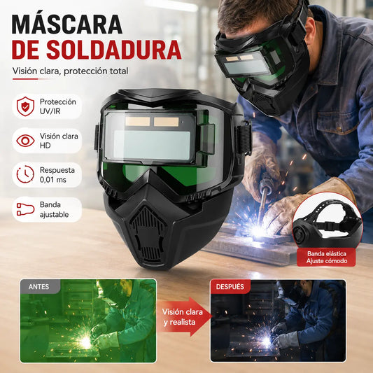 Casco de soldadura totalmente automático con cambio de luz y máscara protectora montada en la cabeza para soldadores