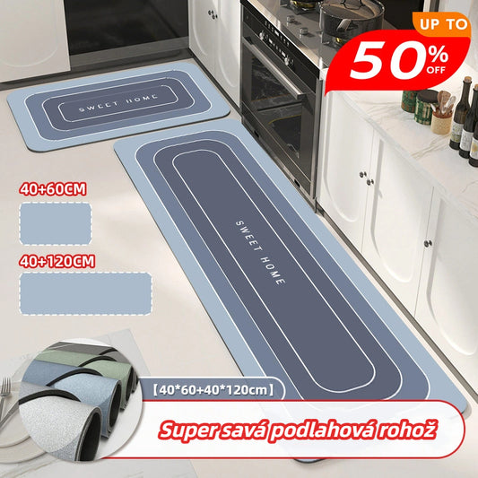 [1 sada 2 kusů: 40*60+40*120 cm] 💥Protiskluzová savá podložka🦶
