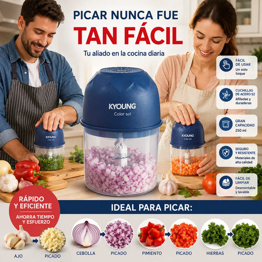 🔥【Compra 1 y llévate 1 gratis】✨Picadora de alimentos eléctrica mini inalámbrica y eficiente