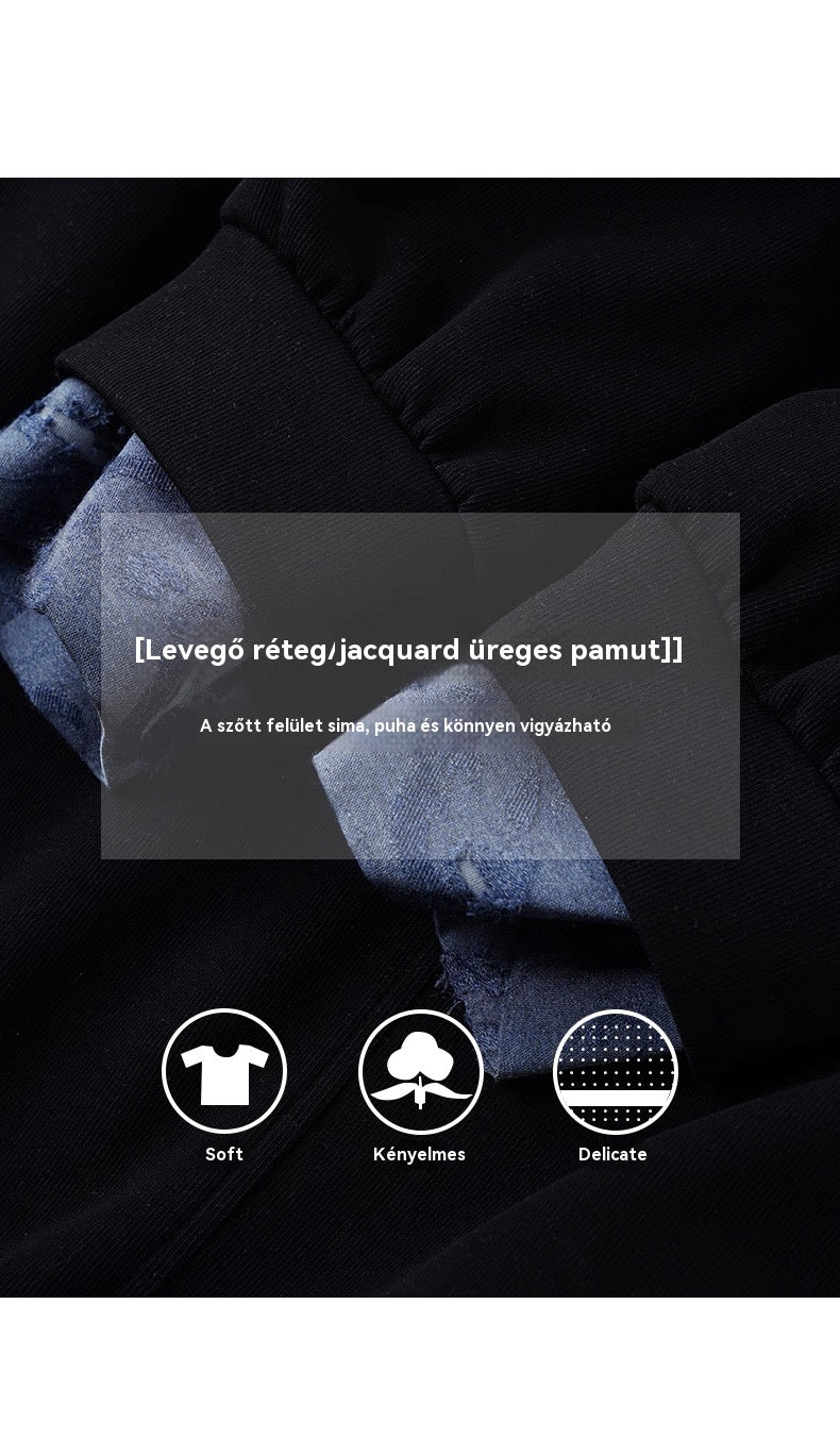 🌷✨👗Őszi-téli újdonság 50% kedvezménnyel🌞❄️ Új patchwork kapucnis farmer ruha ❄️ – bő, kényelmes és könnyen kombinálható-4167707