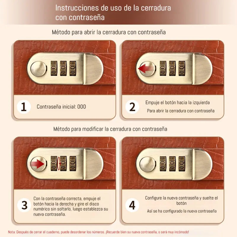 📓💰🔐Se utiliza una libreta protegida con contraseña para guardar cheques, dinero en efectivo, tarjetas bancarias y diversos comprobantes.