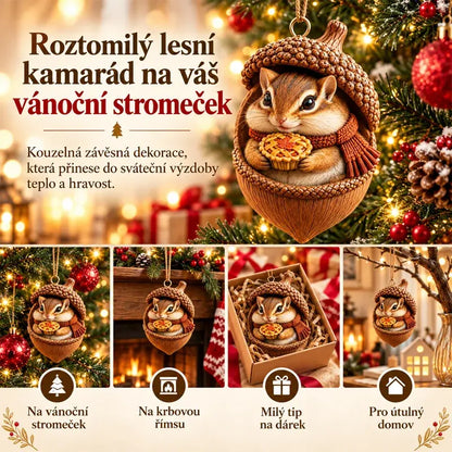 🎉【Kupte 6 kusů a získejte 6 kusů zdarma】12 kusů za 560 Kč🤩 🎁Nový 2D akrylový vánoční design se zvířaty ve tvaru šišky