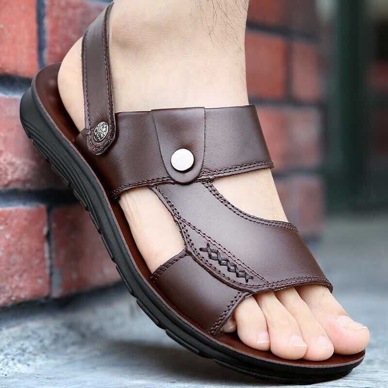 2025 Pánské sandály Kožené sandály Velké slingback sandály Plážová turistická obuv pro každý den Voděodolné Prodyšné-3943533