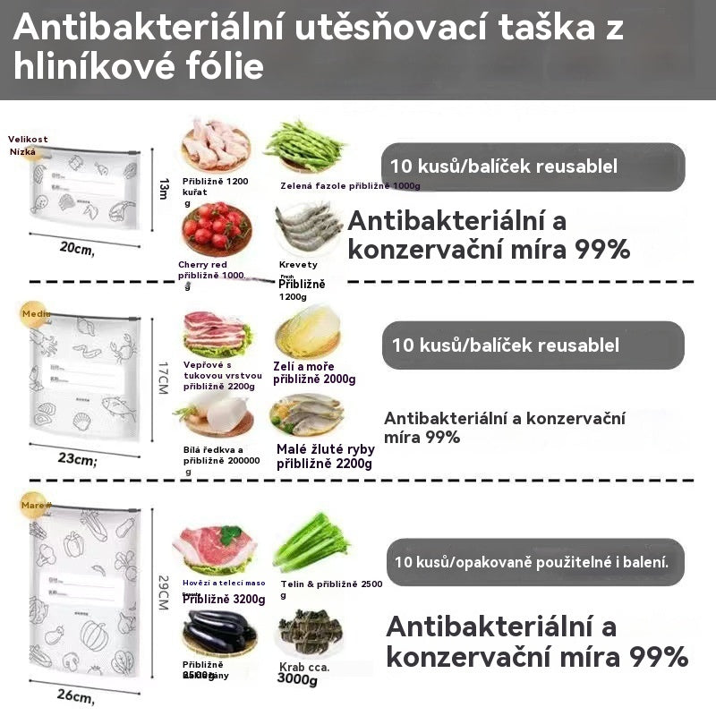 🥩【60 ks】Sáčky z hliníkové fólie vhodné do chladničky i mrazničky