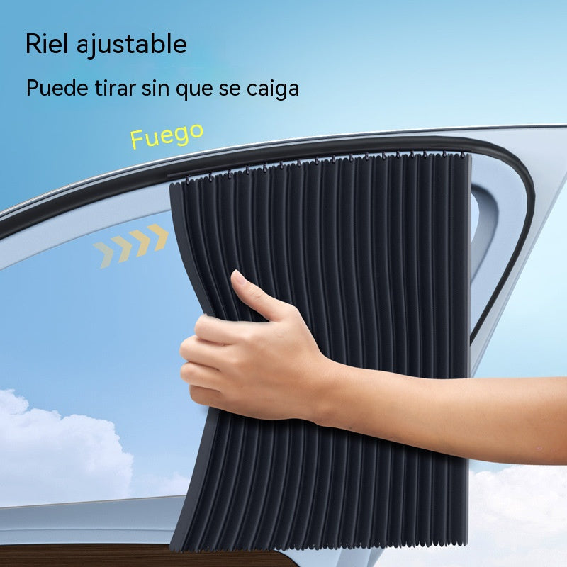 [Juego de 4 piezas] Cortina parasol con riel deslizante para ventana de coche y aislamiento térmico