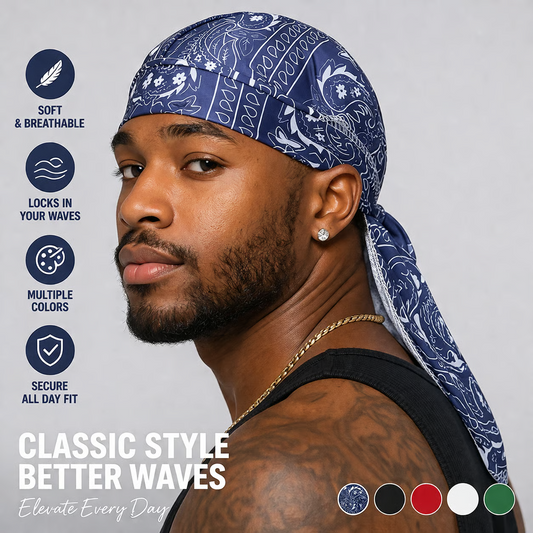 🏝【Paquete de gran valor – 5 piezas】Elegante sombrero/pañuelo para la cabeza de estilo retro hecho de seda transpirable