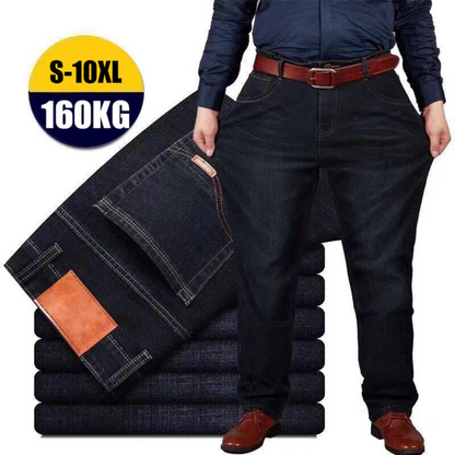 👖😎【50% DE DESCUENTO🔥】【45-160 kg】💕🔥 Vaqueros elásticos informales para hombre - Tallas grandes, sueltos y cómodos