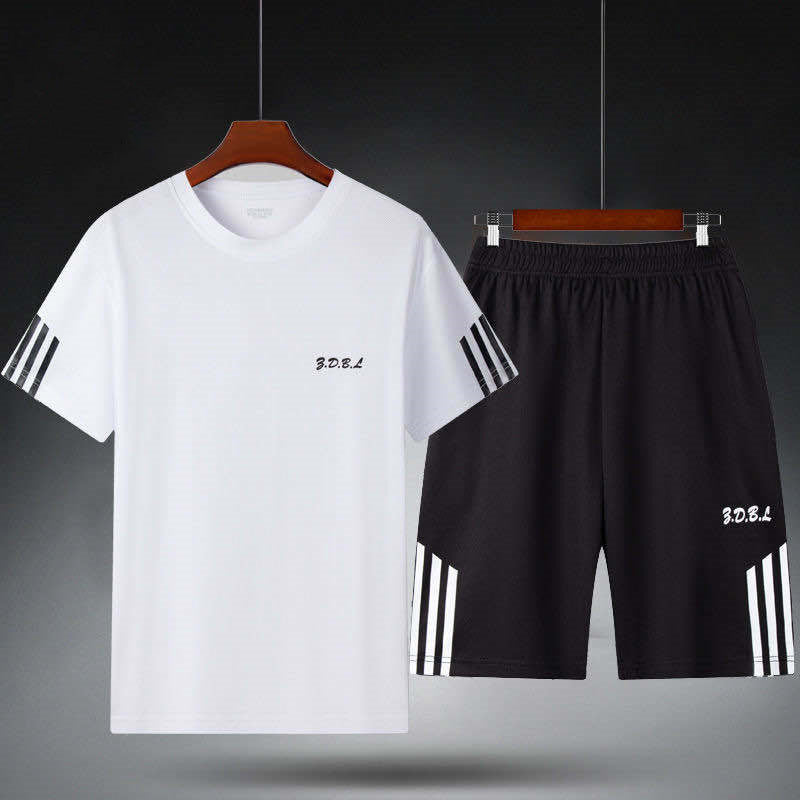 【45-100 kg】Conjunto de verano para hombre, malla transpirable y de secado rápido, estilo moderno, apto para deporte y ocasiones de negocios.
