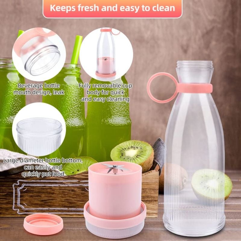 ✨🍎Exprimidor portátil: llévalo contigo a cualquier lugar y disfruta de jugos de frutas y verduras frescos y saludables en cualquier momento.
