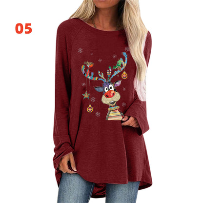 🔥【S-5XL】Wygodna i stylowa koszulka 3D z okrągłym dekoltem i nadrukiem w świątecznym stylu-4160679