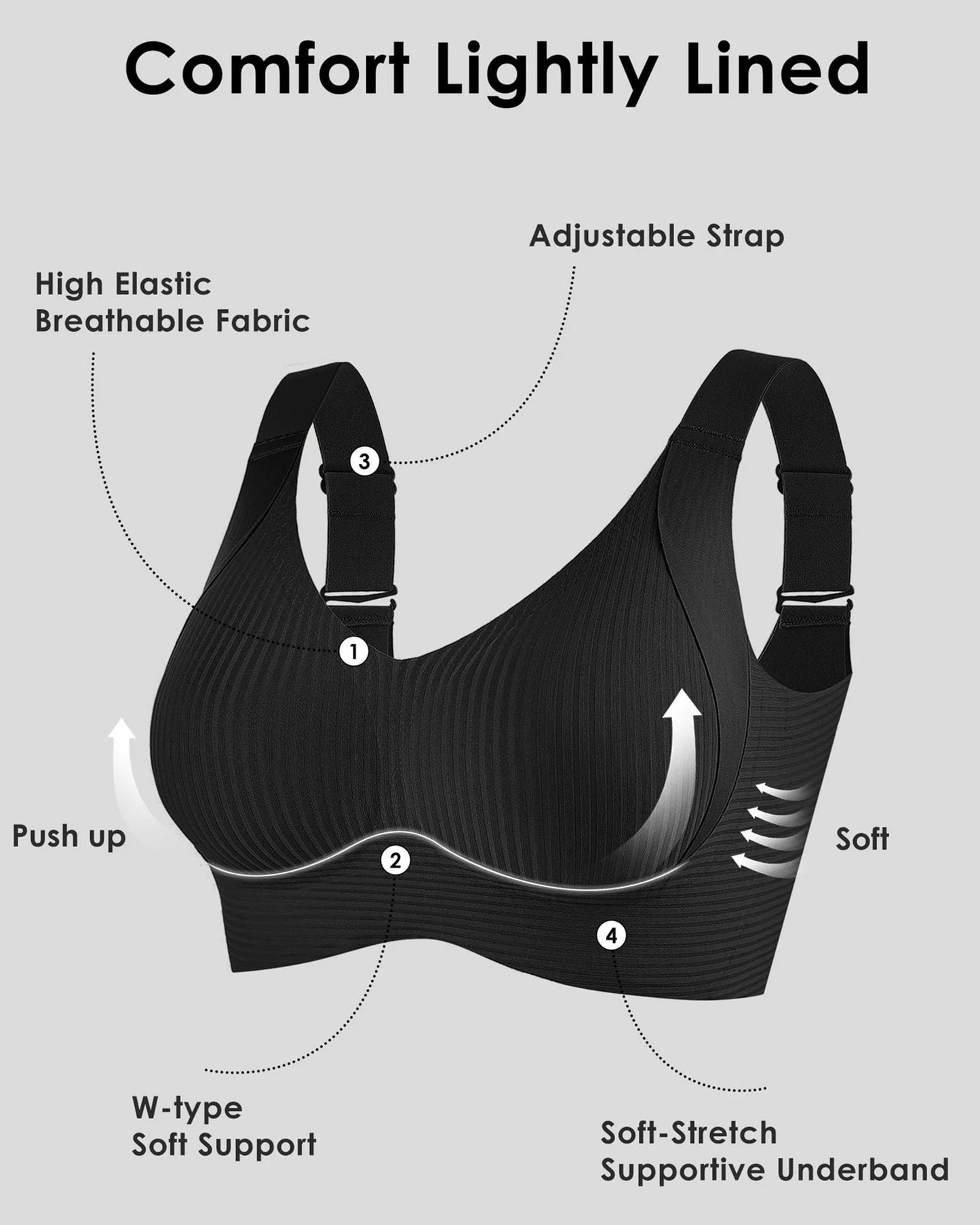 😍【Paquete de 2】Sujetador inalámbrico de una pieza para mujer❤️【40-95 kg】
