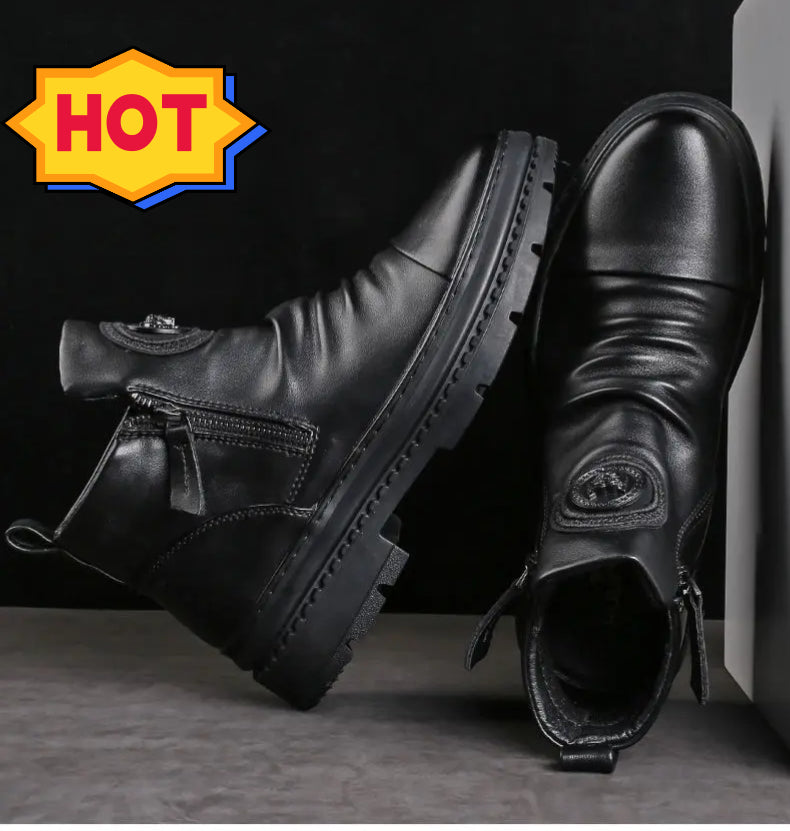 😍👟Časově omezená nabídka🔥[39–44] Nové britské pánské kožené boty s tlustou podrážkou a vysokým svrškem