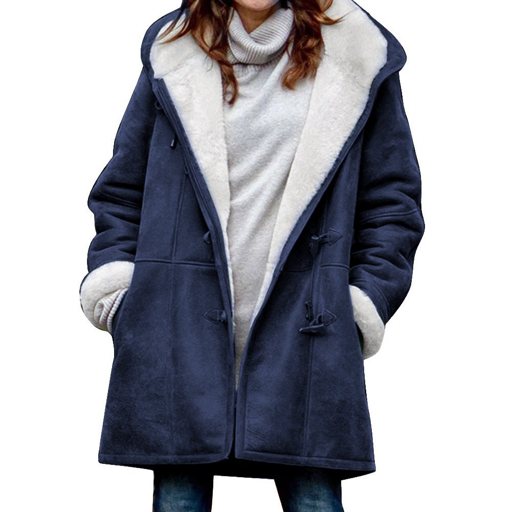 🐏🥼💖2026 Abrigo de mujer elegante y cálido de ante con forro polar, S-5XL, abrigo de invierno/para el día a día