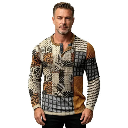 【Podzimní novinka – SLEVA 50 %】Pánské polo tričko s dlouhým rukávem a potiskem – Velikosti S–4XL