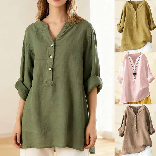 🔥👚【S-5XL】Nový jarní styl, otevřená košile v obyčejné barvě