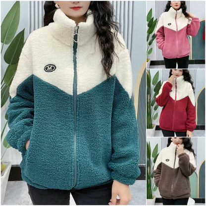 🔥🐏【M-4XL】Chaqueta de lana de invierno, chaqueta de algodón, chaqueta de algodón de lana de cordero gruesa, chaqueta cálida