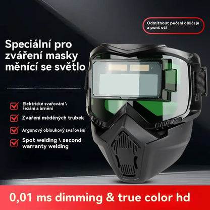 🔥😎Plně automatická svářečská kukla s ochrannou maskou pro svářeče s výměnou světla