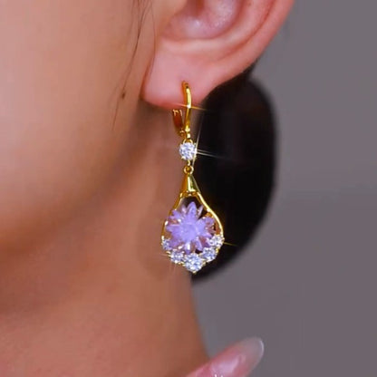 【Kup 1, odbierz 1 za darmo】✨✨Szlachetne kolczyki kwiatowe z cyrkonitem i diamentami, projekt niszowy, eleganckie, wszechstronne – nowe mody 2025-4175511