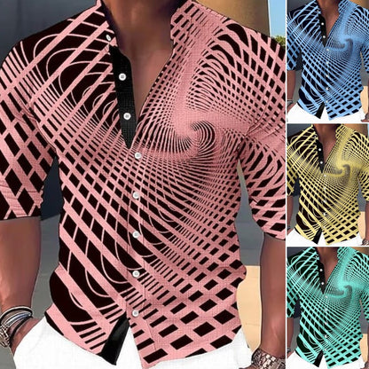 🔥 👔【S-6XL】Pánská trendy ležérní košile s dlouhým rukávem s 3D digitálním potiskem