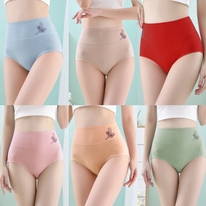 💖Último día 50% de descuento- 【【Juego de 6 piezas】】Braguitas de algodón puro de cintura alta y realce de cadera, tallas grandes (40-100 kg)