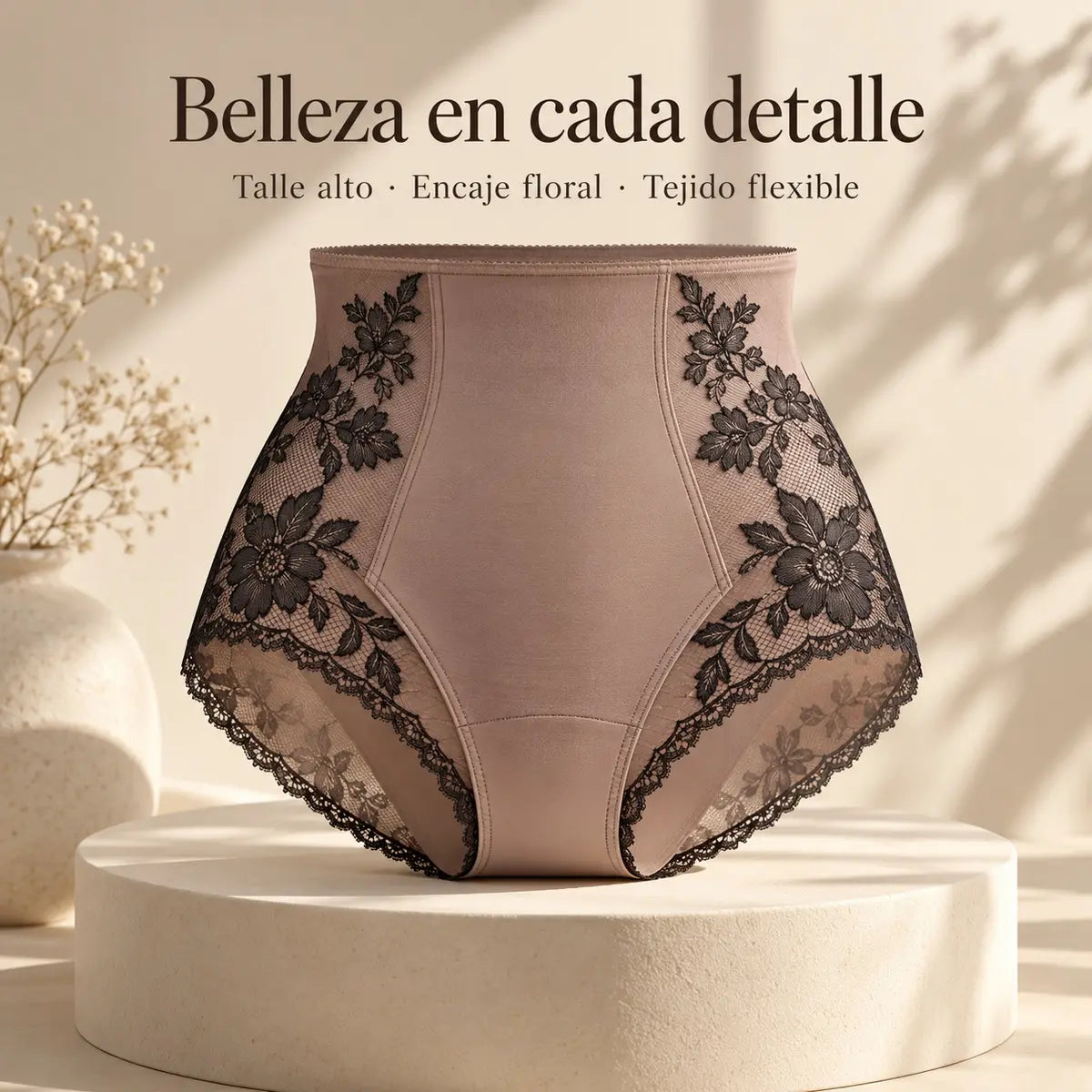 【7 piezas 28 euros】Bragas con control de barriga de cintura alta para mujer