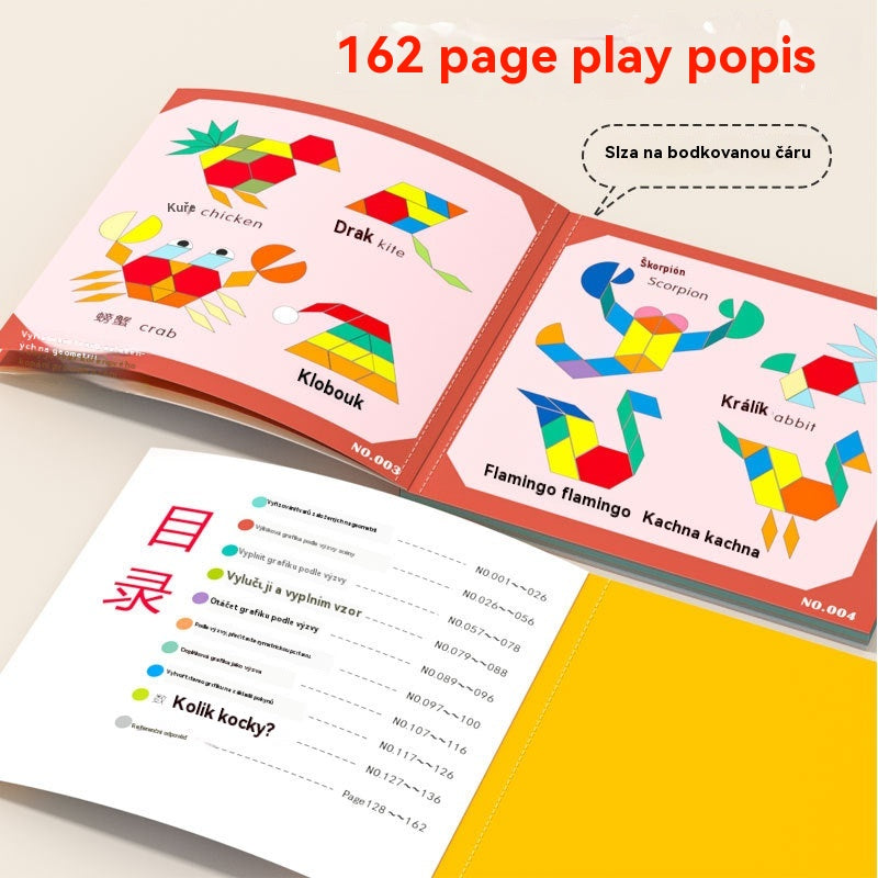 ⏳⏰ Magnetická tangramová puzzle hračka - vzdělávací hračka pro